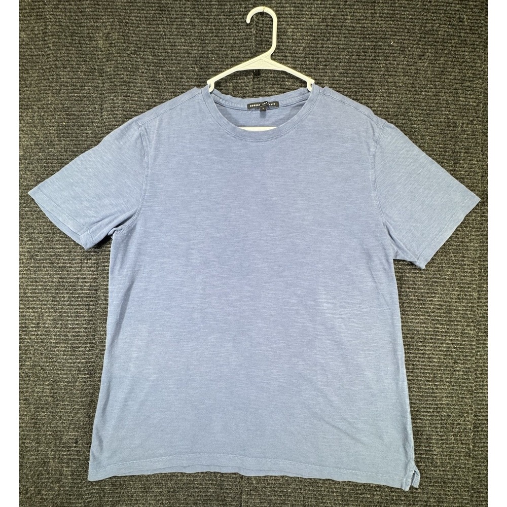 Robert Barakett Men's L Light Blue 100% Cotton Short Sleeve Crewneck T-Shirt